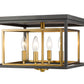 Z-Lite Euclid 15" 4-Light Olde Brass and Bronze Steel Flush Mount Lighting