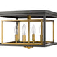 Z-Lite Euclid 15" 4-Light Olde Brass and Bronze Steel Flush Mount Lighting