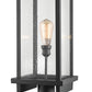 Z-Lite Fallow 10" 1-Light Black Outdoor Post Mount Fixture and Square Pier Mount With Clear Seedy Glass Shade