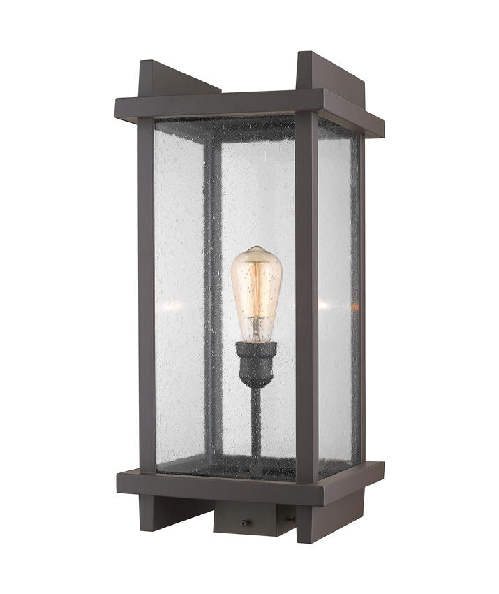 Z-Lite Fallow 10" W x 22" H 1-Light Deep Bronze Outdoor Post Mount Fixture With Clear Seedy Glass Shade