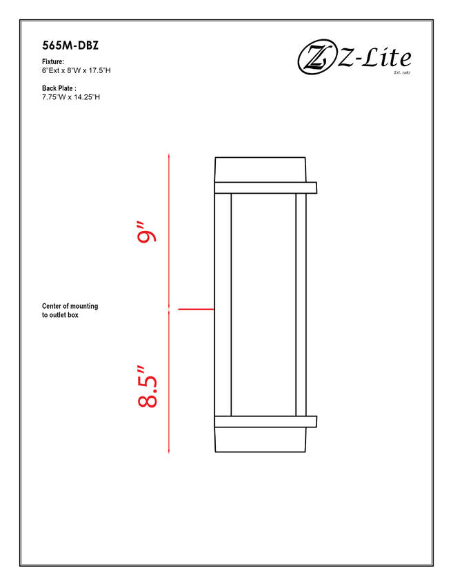 Z-Lite Fallow 8" 1-Light Deep Bronze Outdoor Wall Sconce With Clear Seedy Glass Shade