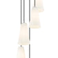 Z-Lite Farrell 12" 5-Light Brushed Nickel Chandelier With White Glass Shade