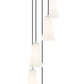 Z-Lite Farrell 12" 5-Light Brushed Nickel Chandelier With White Glass Shade