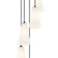 Z-Lite Farrell 12" 5-Light Matte Black Chandelier With White Glass Shade
