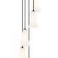 Z-Lite Farrell 12" 5-Light Matte Black Chandelier With White Glass Shade