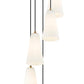 Z-Lite Farrell 12" 5-Light Modern Gold Chandelier With White Glass Shade
