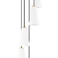 Z-Lite Farrell 12" 5-Light Modern Gold Chandelier With White Glass Shade