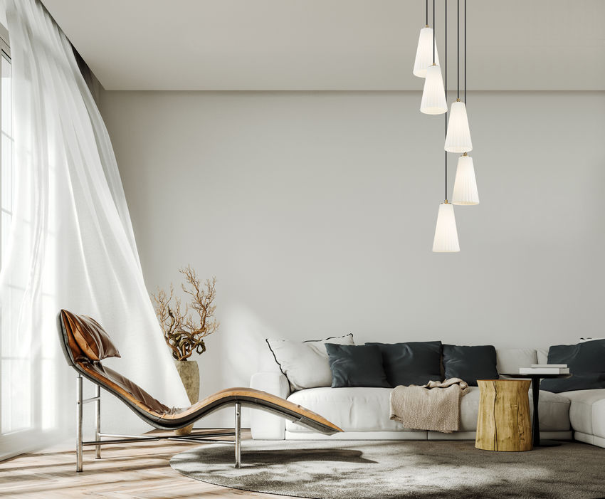 Z-Lite Farrell 12" 5-Light Modern Gold Chandelier With White Glass Shade