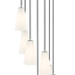Z-Lite Farrell 18" 7-Light Brushed Nickel Chandelier With White Glass Shade