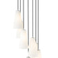 Z-Lite Farrell 18" 7-Light Brushed Nickel Chandelier With White Glass Shade