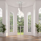 Z-Lite Farrell 18" 7-Light Brushed Nickel Chandelier With White Glass Shade