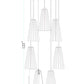 Z-Lite Farrell 18" 7-Light Brushed Nickel Chandelier With White Glass Shade