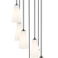 Z-Lite Farrell 18" 7-Light Matte Black Chandelier With White Glass Shade