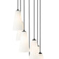 Z-Lite Farrell 18" 7-Light Matte Black Chandelier With White Glass Shade