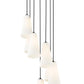 Z-Lite Farrell 18" 7-Light Matte Black Chandelier With White Glass Shade