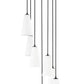 Z-Lite Farrell 18" 7-Light Matte Black Chandelier With White Glass Shade