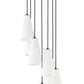 Z-Lite Farrell 18" 7-Light Matte Black Chandelier With White Glass Shade
