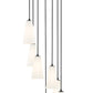 Z-Lite Farrell 18" 7-Light Matte Black Chandelier With White Glass Shade