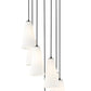 Z-Lite Farrell 18" 7-Light Matte Black Chandelier With White Glass Shade