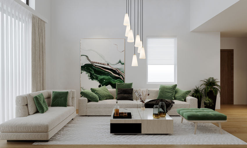 Z-Lite Farrell 18" 7-Light Modern Gold Chandelier With White Glass Shade