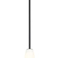 Z-Lite Farrell 3043P6-ROD 6" 1-Light Matte Black Pendant Light With White Glass Shade