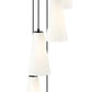 Z-Lite Farrell 3043P7-5R 12" 5-Light Matte Black Chandelier With White Glass Shade