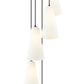 Z-Lite Farrell 3043P7-5R 12" 5-Light Matte Black Chandelier With White Glass Shade