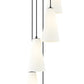 Z-Lite Farrell 3043P7-5R 12" 5-Light Matte Black Chandelier With White Glass Shade