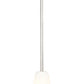 Z-Lite Farrell 3043P7-ROD 7" 1-Light Brushed Nickel Pendant Light With White Glass Shade
