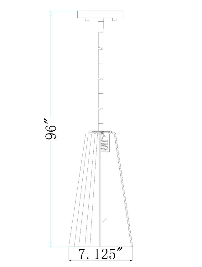 Z-Lite Farrell 3043P7-ROD 7" 1-Light Brushed Nickel Pendant Light With White Glass Shade