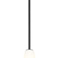 Z-Lite Farrell 3043P7-ROD 7" 1-Light Matte Black Pendant Light With White Glass Shade
