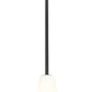 Z-Lite Farrell 3043P7-ROD 7" 1-Light Matte Black Pendant Light With White Glass Shade
