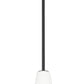 Z-Lite Farrell 3043P7-ROD 7" 1-Light Matte Black Pendant Light With White Glass Shade