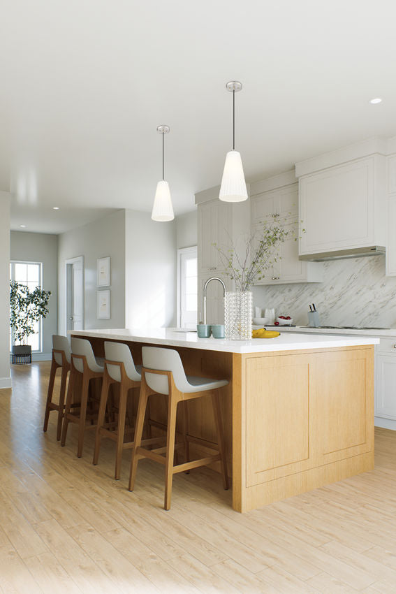 Z-Lite Farrell 6" 1-Light Brushed Nickel Pendant Light With White Glass Shade