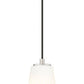 Z-Lite Farrell 6" 1-Light Brushed Nickel Pendant Light With White Glass Shade