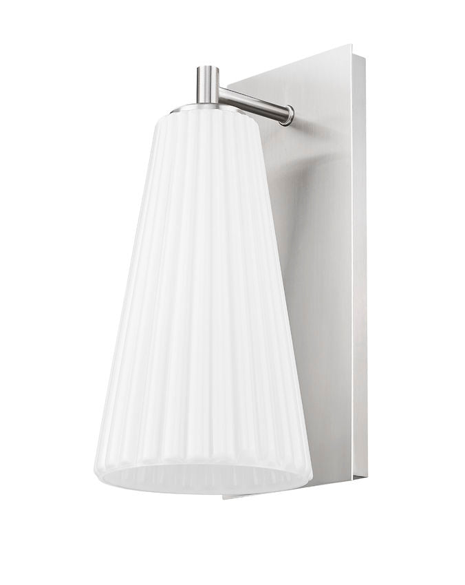 Z-Lite Farrell 6" 1-Light Brushed Nickel Wall Sconce With White Glass Shade