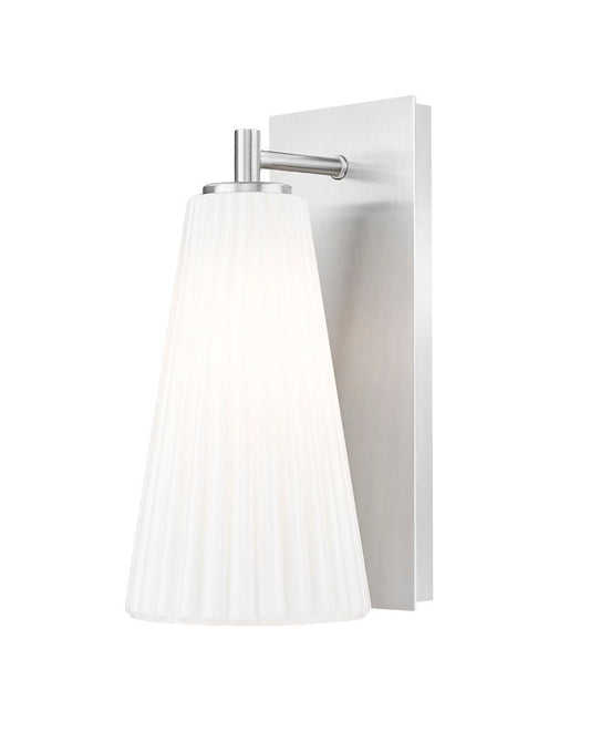 Z-Lite Farrell 6" 1-Light Brushed Nickel Wall Sconce With White Glass Shade