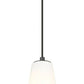 Z-Lite Farrell 6" 1-Light Matte Black Pendant Light With White Glass Shade