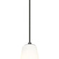 Z-Lite Farrell 6" 1-Light Matte Black Pendant Light With White Glass Shade