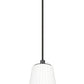 Z-Lite Farrell 6" 1-Light Matte Black Pendant Light With White Glass Shade