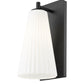 Z-Lite Farrell 6" 1-Light Matte Black Wall Sconce With White Glass Shade