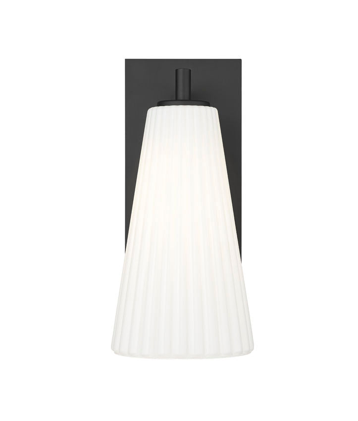 Z-Lite Farrell 6" 1-Light Matte Black Wall Sconce With White Glass Shade