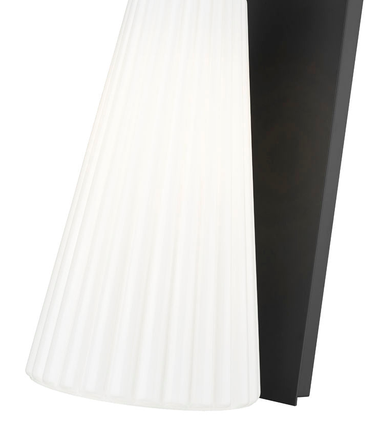 Z-Lite Farrell 6" 1-Light Matte Black Wall Sconce With White Glass Shade