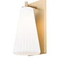 Z-Lite Farrell 6" 1-Light Modern Gold Wall Sconce With White Glass Shade