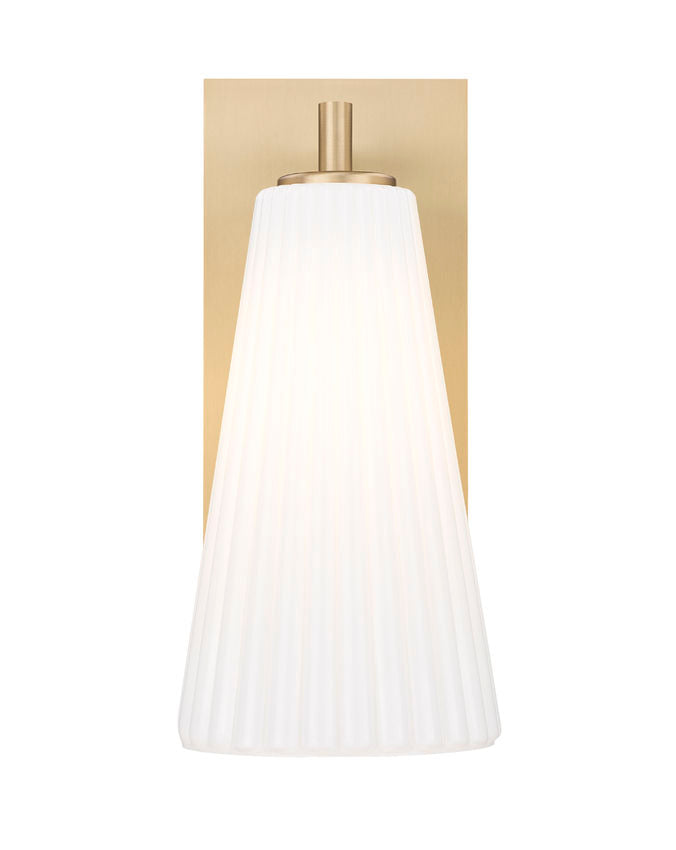 Z-Lite Farrell 6" 1-Light Modern Gold Wall Sconce With White Glass Shade