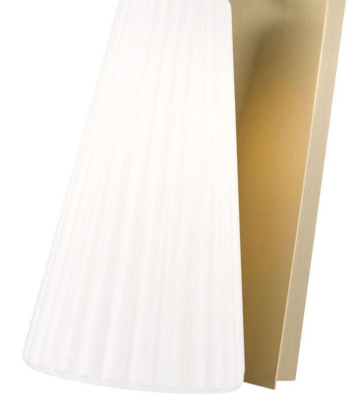 Z-Lite Farrell 6" 1-Light Modern Gold Wall Sconce With White Glass Shade