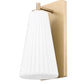 Z-Lite Farrell 6" 1-Light Modern Gold Wall Sconce With White Glass Shade