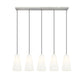 Z-Lite Farrell 6" 5-Light Brushed Nickel Linear Chandelier With White Glass Shade
