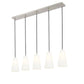 Z-Lite Farrell 6" 5-Light Brushed Nickel Linear Chandelier With White Glass Shade