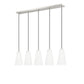 Z-Lite Farrell 6" 5-Light Brushed Nickel Linear Chandelier With White Glass Shade